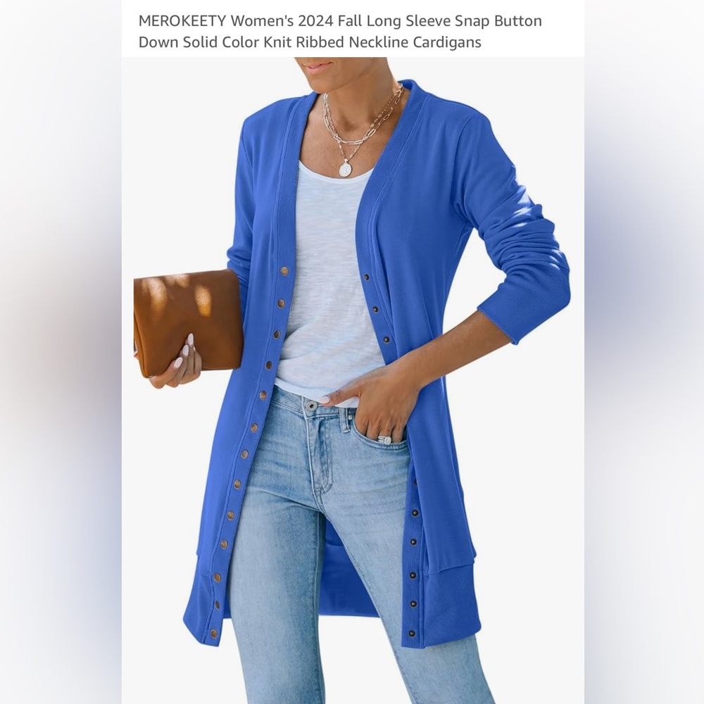 Fall long sleeve snap button knit ribbed cardigan